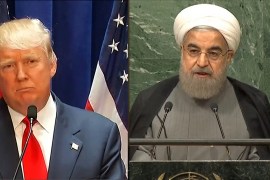 美国总统唐纳德·特朗普和伊朗总统哈桑·鲁哈尼