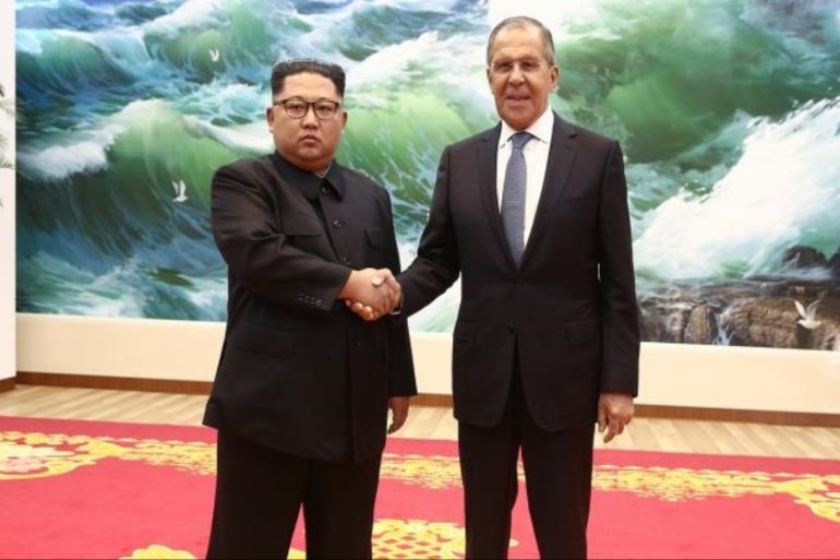 Top north Korean leader Kim jong UN has met with Russian foreign minister sergei lavrov