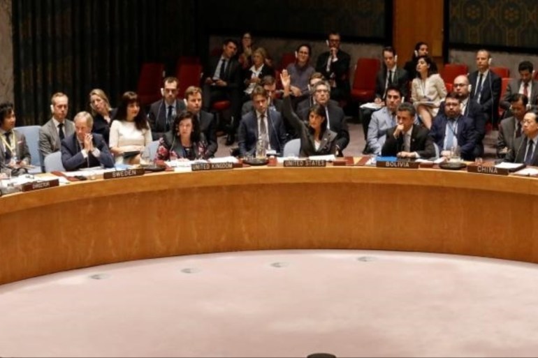 Washington became the only country on the security council to oppose the palestinians