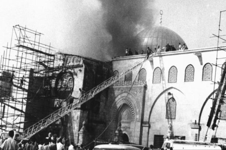 The destruction of the 49th anniversary al-aqsa mosque