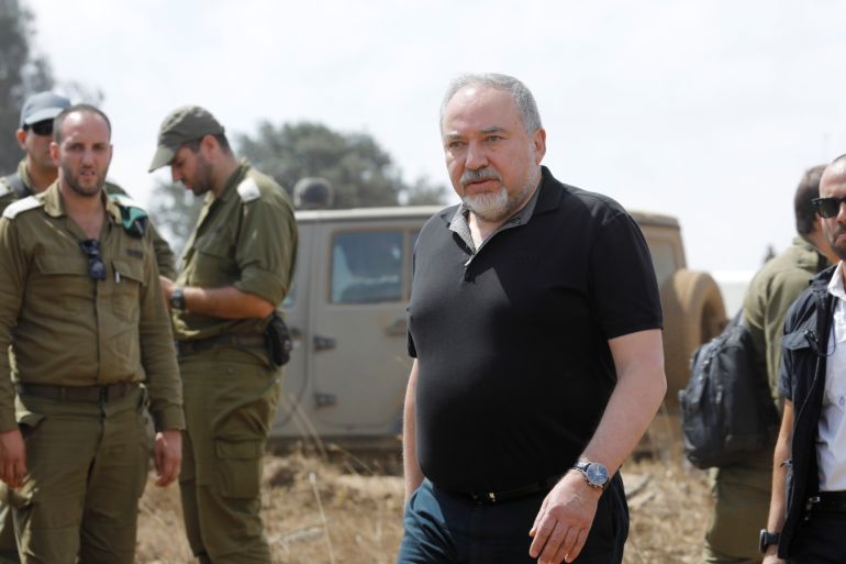 Israeli Defence Minister Avigdor Lieberman is seen during his visit at an army drill in the Israeli-occupied Golan Heights, Israel, August 7, 2018. REUTERS/Amir Cohen