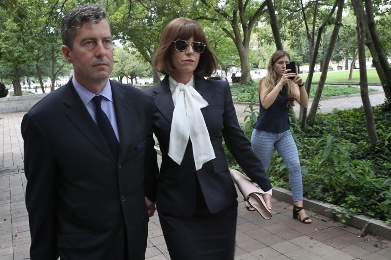 WASHINGTON, DC - AUGUST 31: Sam Patten (L), a former associate of Paul Manafort, leaves U.S. District Court August 31, 2018 in Washington, DC. Patten pleaded guilty to failing to register in the U.S. as a foreign agent and has agreed to cooperate with prosecutors in the case. Win McNamee/Getty Images/AFP== FOR NEWSPAPERS, INTERNET, TELCOS & TELEVISION USE ONLY ==