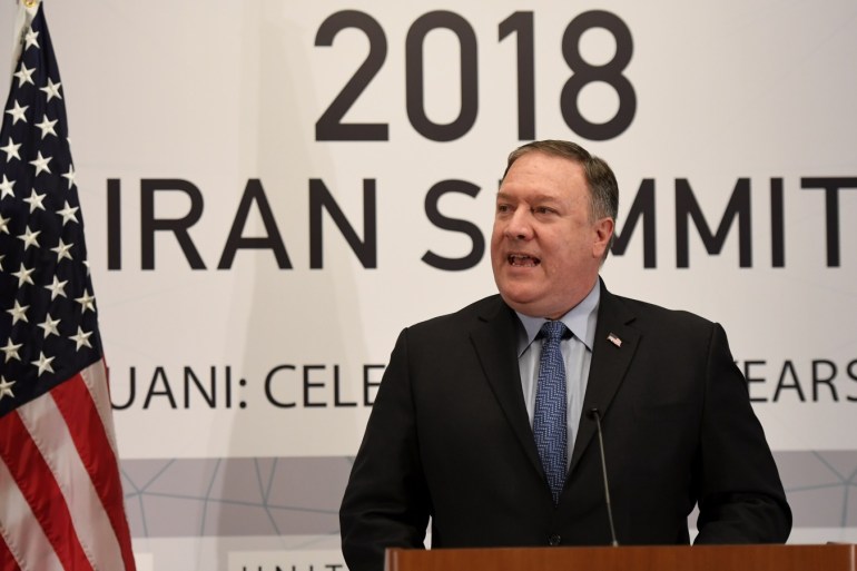 U.S. Secretary of State Mike Pompeo speaks during the United Against Nuclear Iran Summit on the sidelines of the United Nations General Assembly in New York City, U.S. September 25, 2018. REUTERS/Darren Ornitz
