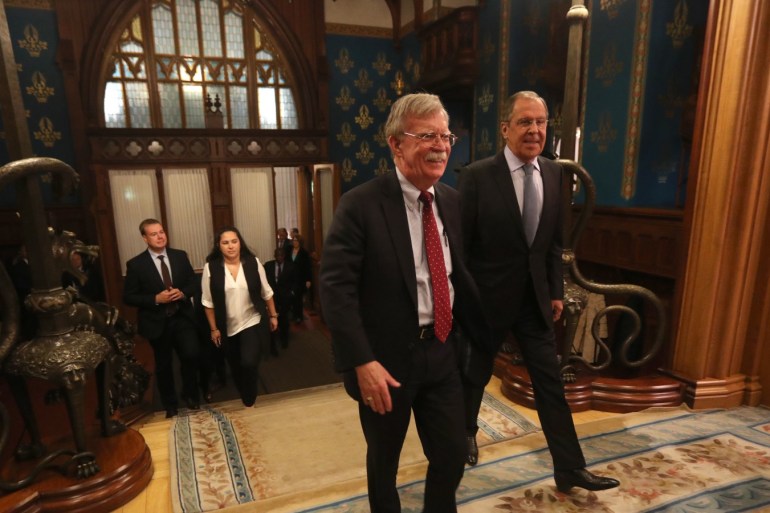 Lavrov - Bolton meeting in Moscow- - MOSCOW, RUSSIA - OCTOBER 22: (----EDITORIAL USE ONLY – MANDATORY CREDIT -