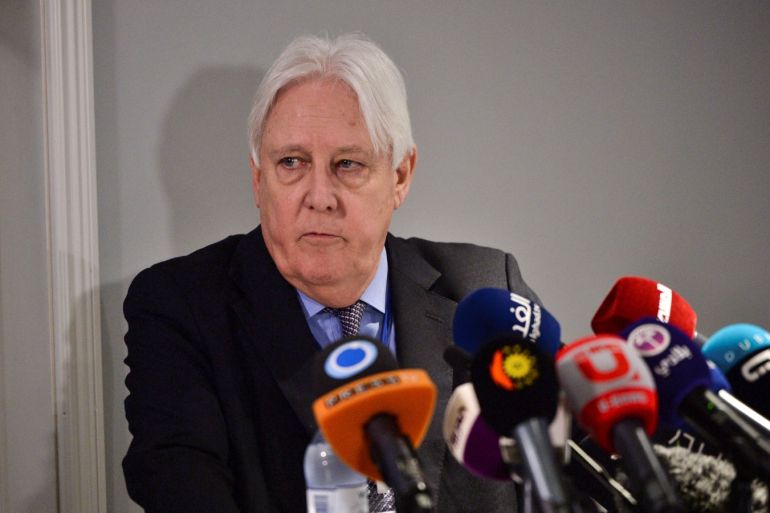 United Nations Special Envoy to Yemen Martin Griffiths is seen during a news conference at Johannesberg Palace, north of Stockholm, Sweden December 10, 2018. TT News Agency/Stina Stjernkvist via REUTERS ATTENTION EDITORS - THIS IMAGE WAS PROVIDED BY A THIRD PARTY. SWEDEN OUT. NO COMMERCIAL OR EDITORIAL SALES IN SWEDEN