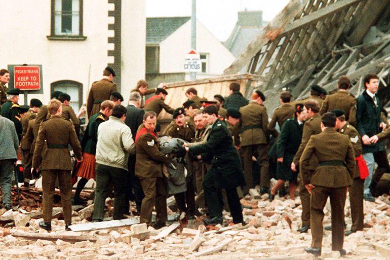 IRA’s 1987 bombing of the Cenotaph in Enniskillen. The Belfast Telegraph photo