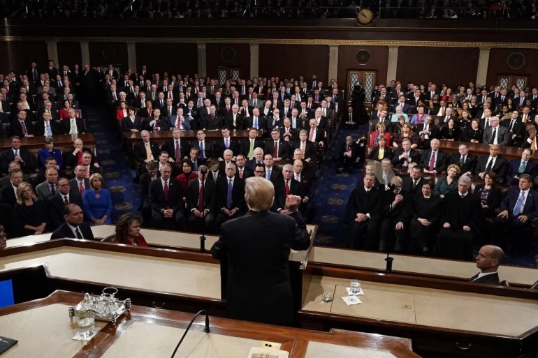 U.S. President Donald Trump delivers his State of the Union address to a joint session of the U.S. Congress on Capitol Hill in Washington, U.S. January 30, 2018. REUTERS/Jim Bourg