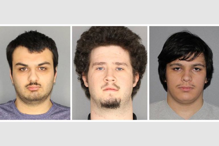 Handout photo of Vetromile, Colaneri and Crysel, arrested after planning to bomb a Muslim community in upstate New York