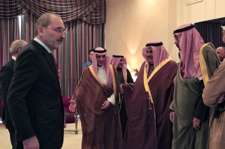 صور ثابتة وزعتها وزارة الخارجية الاردنية حول وصول وزراء خارجية عرب