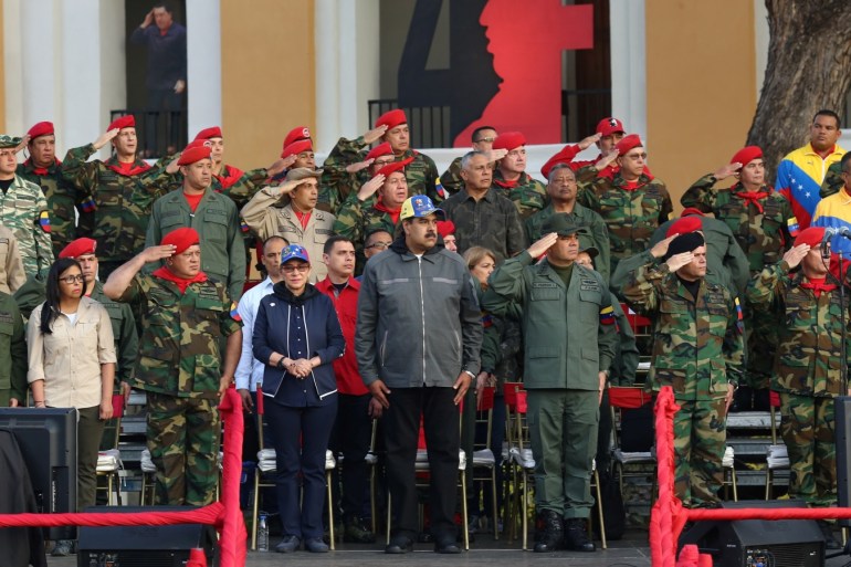Venezuela's President Nicolas Maduro attends a ceremony to commemorate the 27th anniversary of late Venezuelan President Hugo Chavez failed coup attempt in Maracay, Venezuela February 4, 2019. Miraflores Palace/Handout via REUTERS ATTENTION EDITORS - THIS PICTURE WAS PROVIDED BY A THIRD PARTY.