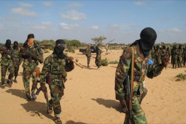 fighters form al-shabab in Mogadishu