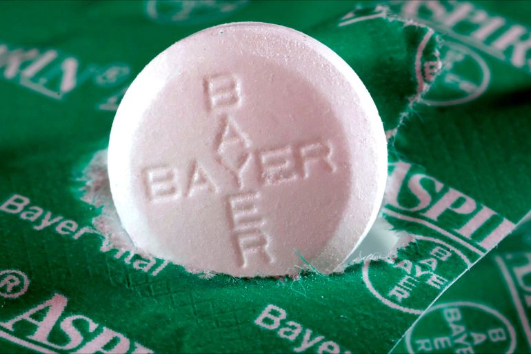 epa000390317 An Aspirin tablet by chemical and pharmaceutical group Bayer lies on its wrapping in Duesseldorf, Germany, 15 March 2005. After the largest rebuilding and the highest losses in the company's history Bayer is again on the road to success. The operating profit is supposed to be increased 20 per cent during the current fiscal year, announced the company during the balance press conference in Leverkusen, Germany, 15 March 2005. EPA/MARTIN GERTEN