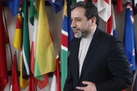 Iran's chief nuclear negotiator Abbas Araghchi leaves after giving a statement after meeting IAEA Director General Yukiya Amano (not pictured) at the IAEA headquarters in Vienna February 24, 2015. REUTERS/Heinz-Peter Bader (AUSTRIA - Tags: POLITICS ENERGY)