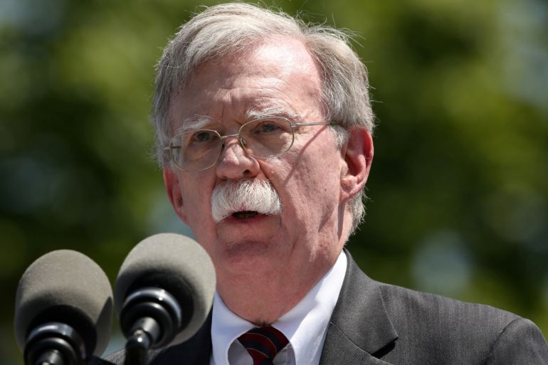 U.S. National Security Advisor John Bolton speaks during a graduation ceremony at the U.S. Coast Guard Academy in New London, Connecticut, U.S., May 22, 2019. REUTERS/Michelle McLoughlin