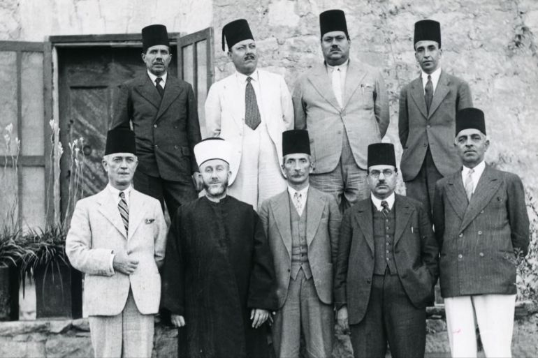 الحاج أمين الحسيني وأعضاء اللجنة العربية العليا