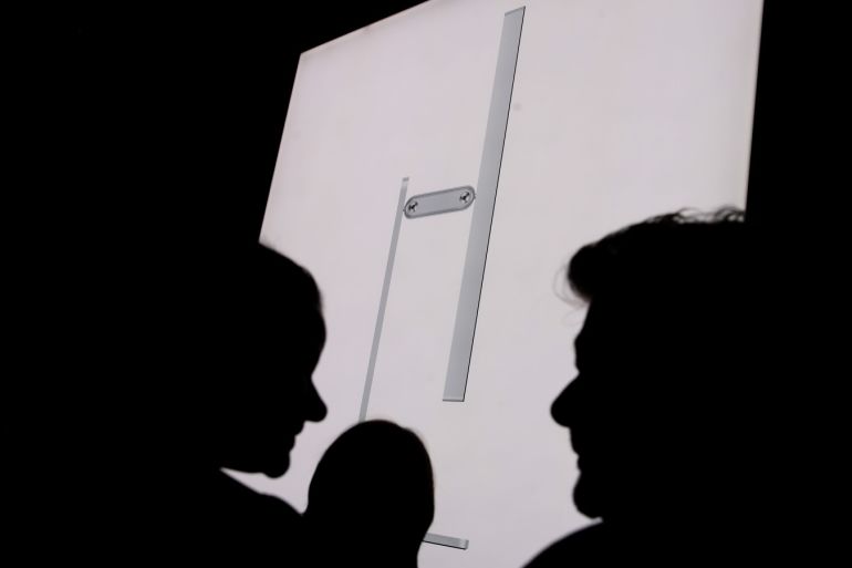 SAN JOSE, CALIFORNIA - JUNE 03: An image of the new Apple Pro Display and Pro Stand is displayed during the 2019 Apple Worldwide Developer Conference (WWDC) at the San Jose Convention Center on June 03, 2019 in San Jose, California. The WWDC runs through June 7. Justin Sullivan/Getty Images/AFP== FOR NEWSPAPERS, INTERNET, TELCOS & TELEVISION USE ONLY ==