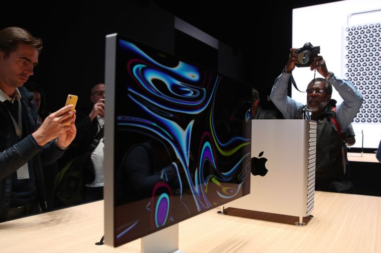 SAN JOSE, CALIFORNIA - JUNE 03: The new Mac Pro is displayed during the 2019 Apple Worldwide Developer Conference (WWDC) at the San Jose Convention Center on June 03, 2019 in San Jose, California. The WWDC runs through June 7. Justin Sullivan/Getty Images/AFP== FOR NEWSPAPERS, INTERNET, TELCOS & TELEVISION USE ONLY ==