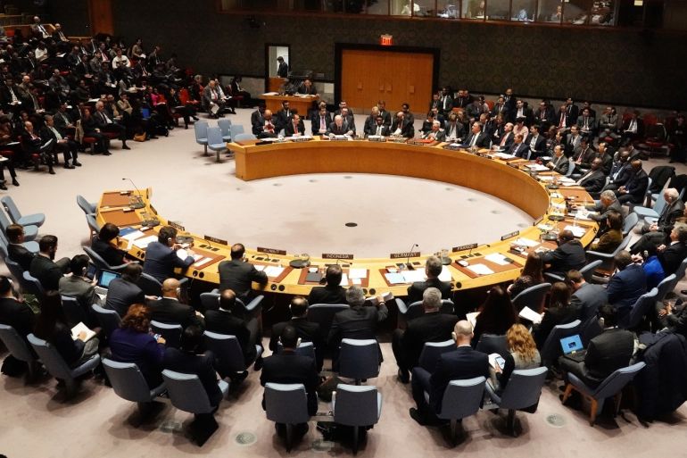 The United Nations Security Council meets about the situation in Venezuela in the Manhattan borough of New York City, New York, U.S., January 26, 2019. REUTERS/Carlo Allegri