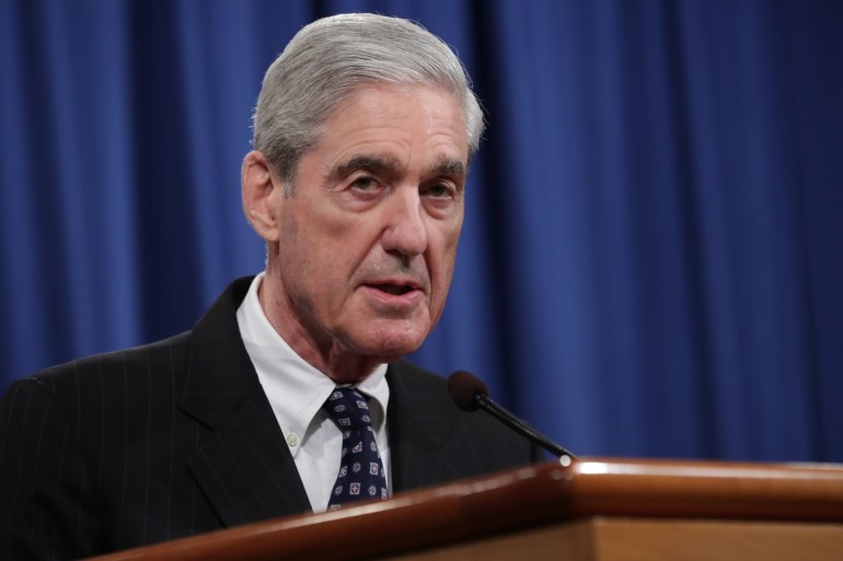 WASHINGTON, DC - MAY 29: Special Counsel Robert Mueller makes a statement about the Russia investigation on May 29, 2019 at the Justice Department in Washington, DC. Chip Somodevilla/Getty Images/AFP== FOR NEWSPAPERS, INTERNET, TELCOS & TELEVISION USE ONLY ==