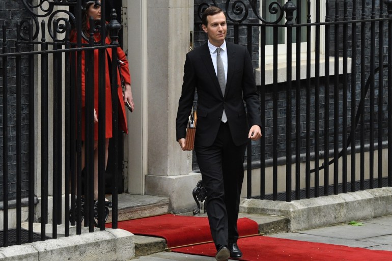 LONDON, ENGLAND - JUNE 04: Senior Advisor to the President of the United States Jared Kushner leaves 10 Downing Street during the second day of President Trump's State Visit on June 4, 2019 in London, England. President Trump's three-day state visit began with lunch with the Queen, followed by a State Banquet at Buckingham Palace, whilst today he will attend business meetings with the Prime Minister and the Duke of York, before travelling to Portsmouth to mark the 75th anniversary of the D-Day landings. (Photo by Leon Neal/Getty Images)