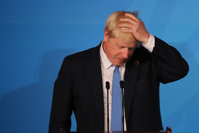 W YORK, NEW YORK - SEPTEMBER 23: United Kingdom Prime Minister Boris Johnson speaks at the United Nations (UN) Climate Action Summit on September 23, 2019 in New York City. While the United States will not be participating in the day long event, China and about 70 other countries are expected to make announcements concerning climate change. The summit at the U.N. comes after a worldwide Youth Climate Strike on Friday, which saw millions of young people around the world demanding action to address the climate crisis. Spencer Platt/Getty Images/AFP== FOR NEWSPAPERS, INTERNET, TELCOS & TELEVISION USE ONLY