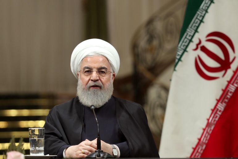 Imran Khan - Hassan Rouhani press conference in Tehran- - IRAN, TEHRAN - APRIL 22: (----EDITORIAL USE ONLY – MANDATORY CREDIT -