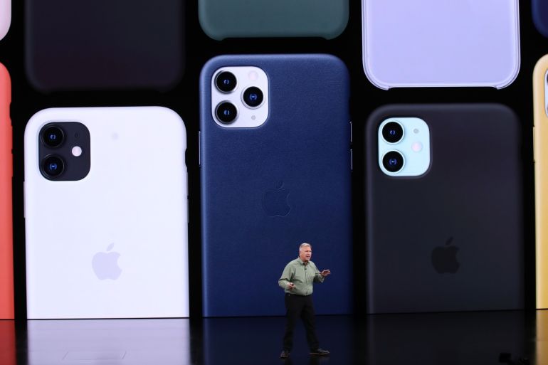 CUPERTINO, CALIFORNIA - SEPTEMBER 10: Apple's senior vice president of worldwide marketing Phil Schiller talks about the new iPhone 11 Pro during an Apple special event on September 10, 2019 in Cupertino, California. Apple is unveiling new products during a special event at the Apple headquarters in Cupertino, California. Justin Sullivan/Getty Images/AFP== FOR NEWSPAPERS, INTERNET, TELCOS & TELEVISION USE ONLY ==