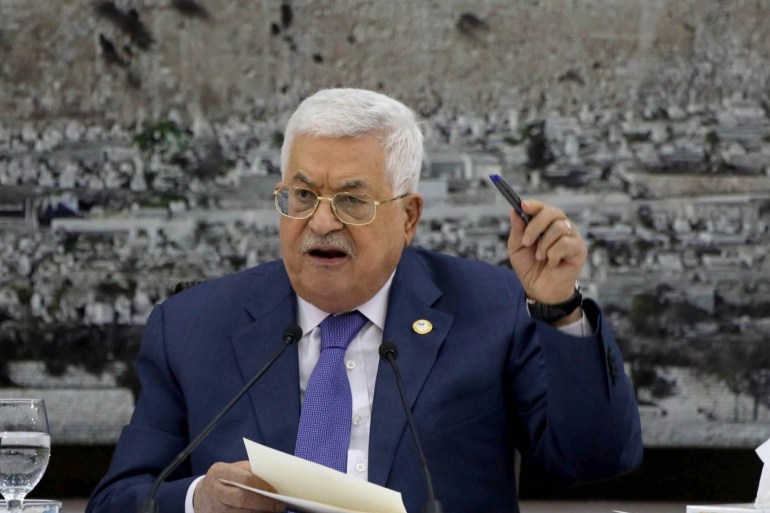 Palestinian President Mahmoud Abbas- - RAMALLAH, WEST BANK - JULY 25: Palestinian President Mahmoud Abbas holds a meeting with senior officials of Palestinian government in Ramallah, West Bank on July 25, 2019. Palestine's President Mahmoud Abbas announced suspension of all signed agreements with Israel.