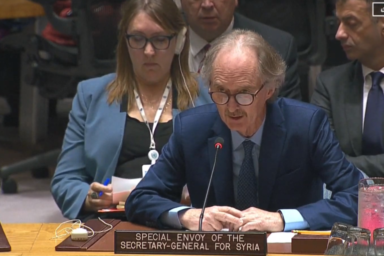 المبعوث الأممي إلى سوريا غير بيدرسون يقدم إحاطة أمام مجلس الأمن الدولي