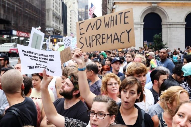 protests against Trump to end white supremacy