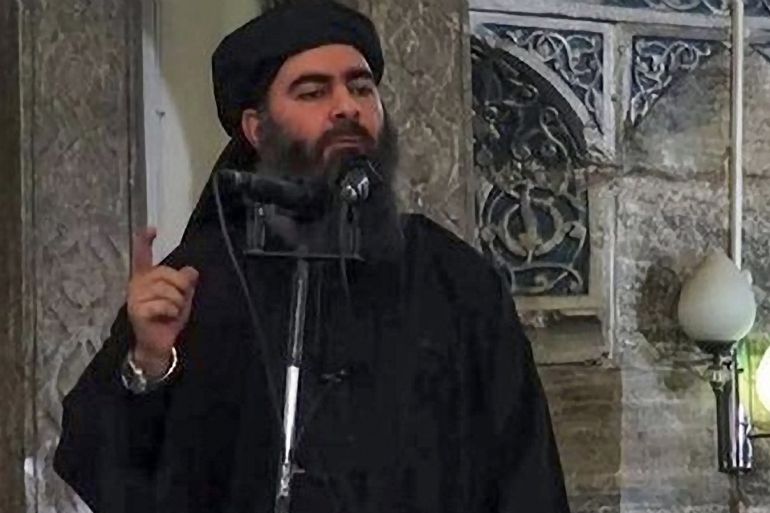 epa06081707 (FILE) - An undated file image from a video released by the militant group calling itself Islamic State (IS), purportedly showing the caliph of the self-proclaimed Islamic State, Abu Bakr al-Baghdadi, giving a speech in an unknown location (reissued 11 July 2017). According to media reports on 11 July 2017 citing Syrian Observatory for Human Rights and other unconfirmed sources Abu Bakr al-Baghdadi has been killed in a Russian airstrike on the surroundings of Raqqa, Iraq, on 28 May 2017. EPA/ISLAMIC STATE VIDEO / HANDOUT HANDOUT BEST QUALITY AVAILABLE HANDOUT EDITORIAL USE ONLY/NO SALES