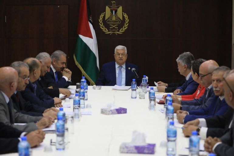 Palestinian President Mahmoud Abbas- - RAMALLAH, WEST BANK - OCTOBER 03: Palestinian President Mahmoud Abbas leads Palestine Liberation Organization board meeting in Ramallah, West Bank on October 03, 2019.
