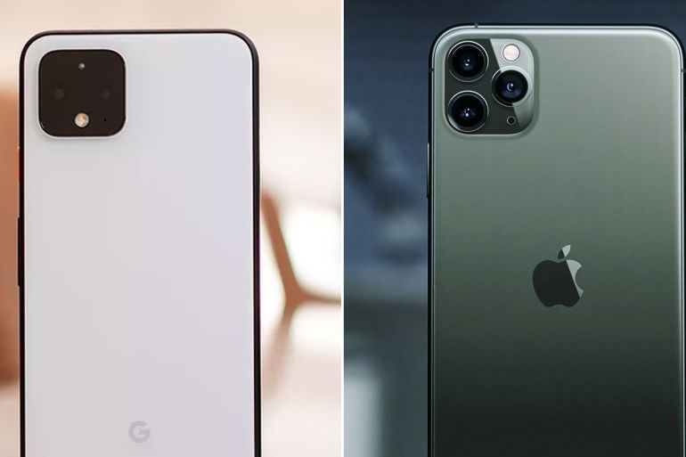 iphone 11 pro and google pixel 4