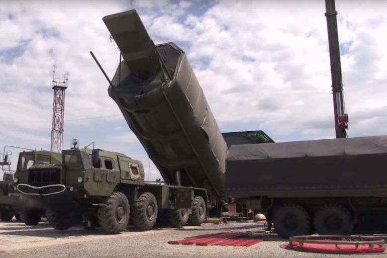 epa07248962 (FILE) - A handout still image from a video footage made available 19 July 2018 by the Russian Defense Ministry on its official Youtube page shows Russian Avangard hypersonic strategic missile system equipped with a gliding hypersonic maneuvering warhead preparing for blasting off in Russian territory (reissued 26 December 2018). Reports 26 December 2018 state Russian President Vladimir Putin has overseen from a remote location the succesful test of the hype