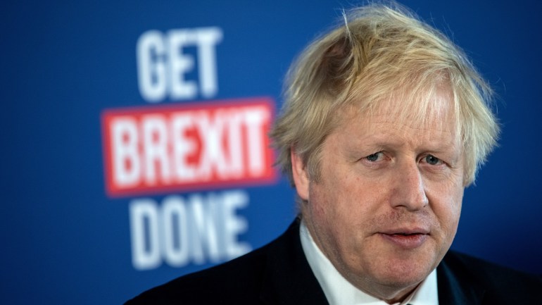 LONDON, ENGLAND - NOVEMBER 29: British Prime Minister Boris Johnson speaks at a press conference alongside cabinet minister Michael Gove and former Labour Party MP Gisela Stuart on November 29, 2019 in London, England. Mr Johnson talked about his party's plans to solve the impasse on Brexit and answered questions from journalists on a number of issues. (Photo by Chris J Ratcliffe/Getty Images)