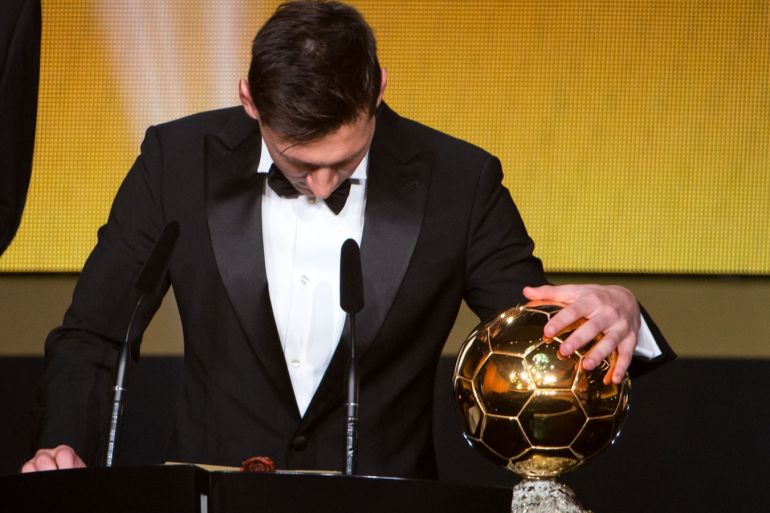 ZURICH, SWITZERLAND - JANUARY 11: FIFA Ballon d'Or winner Lionel Messi of Argentina and FC Barcelona speaks during the FIFA Ballon d'Or Gala 2015 at the Kongresshaus on January 11, 2016 in Zurich, Switzerland. (Photo by Philipp Schmidli/Getty Images)