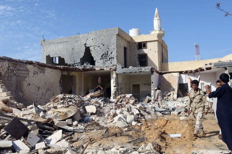 Haftar’s forces target a home in Libya- - TRIPOLI, LIBYA - OCTOBER 14: A view of a house hit by airstrike of the Haftar’s forces in Tripoli, Libya on October 14 2019. Three people were killed, two others were wounded in the airstrike in Tripoli's Farnaj area.
