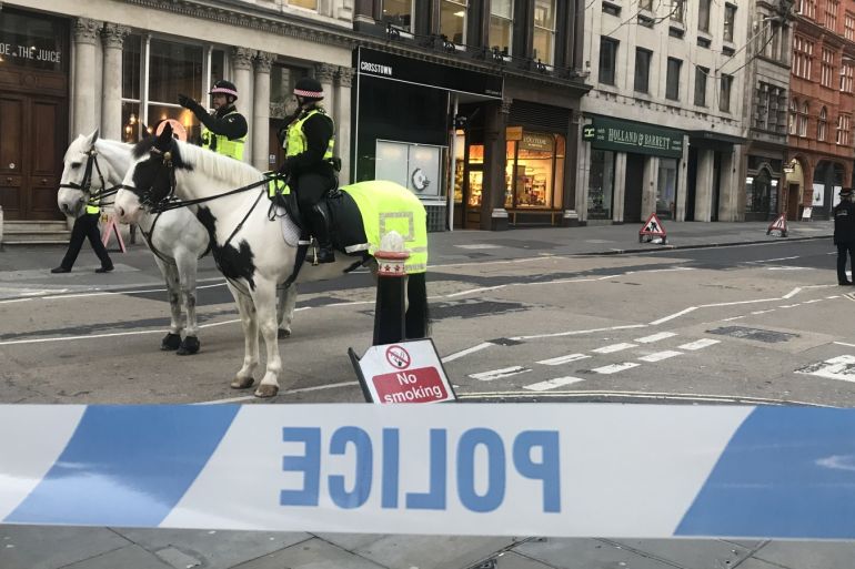 Police shot suspect at London Bridge- - LONDON, ENGLAND - NOVEMBER 29: Police cordon off the scene of an incident at the London Bridge in London, England on November 29, 2019.