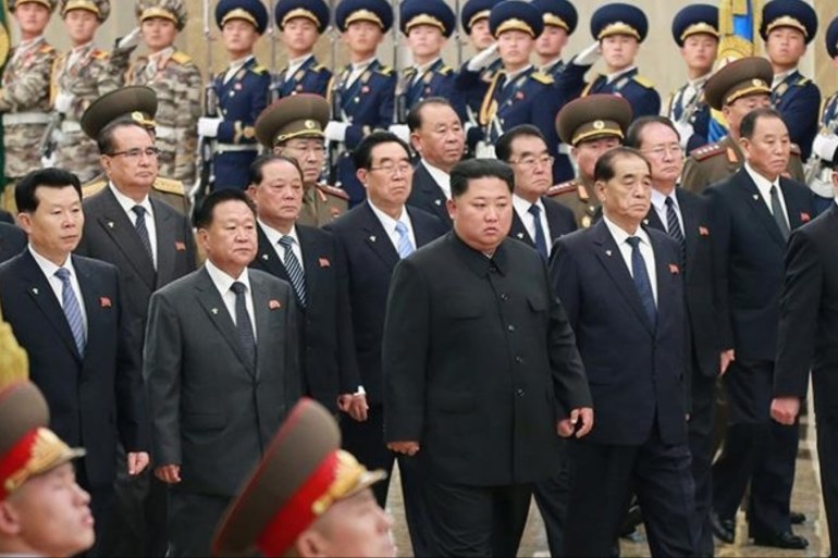 North Korean leader Kim Jong Un, seen visiting the Kumsusan Palace of the Sun in Pyongyang, has been ratcheting up the pressure on the US [KCNA via Reuters]