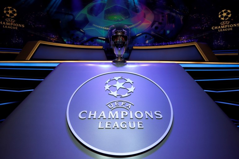 Soccer Football - Champions League Group Stage draw - Grimaldi Forum, Monaco - August 29, 2019 General view of the Champions League trophy on display before the draw REUTERS/Eric Gaillard