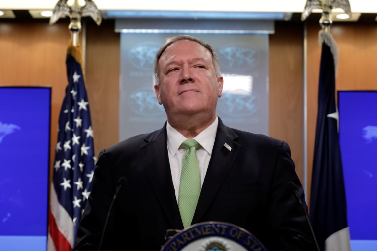 U.S. Secretary of State Mike Pompeo makes a statement to the press at the State Department in Washington, U.S., December 11, 2019. REUTERS/Yuri Gripas