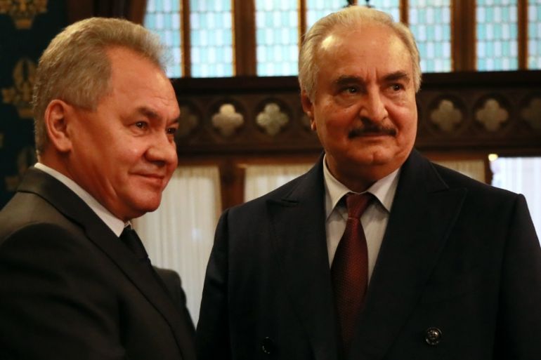 Russian delegation meet Khalifa Haftar in Moscow- - MOSCOW, RUSSIA - JANUARY 13: (----EDITORIAL USE ONLY – MANDATORY CREDIT -