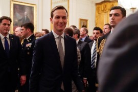 Senior White House Advisor Jared Kushner departs after U.S. President Donald Trump delivered joint remarks with Israel's Prime Minister Benjamin Netanyahu in the East Room of the White House in Washington, U.S., January 28, 2020. REUTERS/Joshua Roberts?