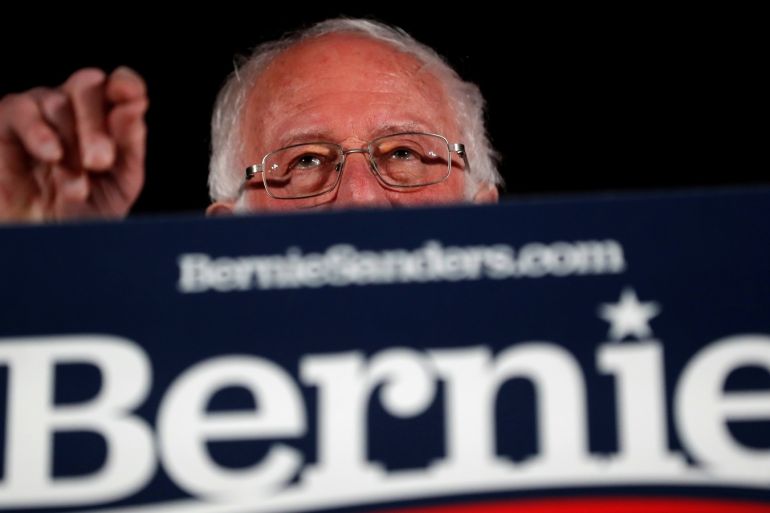 Democratic U.S. presidential candidate Senator Bernie Sanders speaks at a campaign rally in Las Vegas, Nevada, U.S., February 21, 2020. REUTERS/Mike Segar