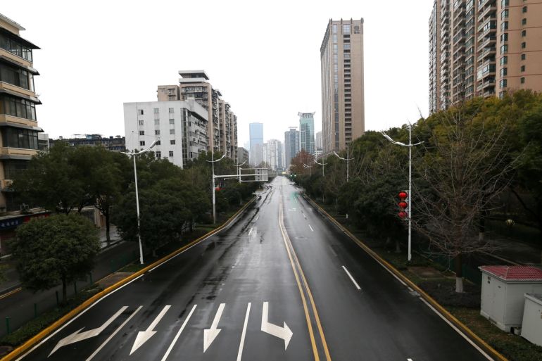 Street-view after Wuhan government announced to ban non-essential vehicles in downtown area to contain the coronavirus outbreak, in Wuhan, Hubei province, China January 26, 2020. Picture taken January 26, 2020. China Daily via REUTERS ATTENTION EDITORS - THIS IMAGE WAS PROVIDED BY A THIRD PARTY. CHINA OUT.