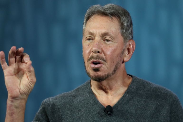 SAN FRANCISCO, CALIFORNIA - SEPTEMBER 16: Oracle chairman of the board and chief technology officer Larry Ellison delivers a keynote address during the 2019 Oracle OpenWorld on September 16, 2019 in San Francisco, California. Oracle chairman of the board and chief technology officer Larry Ellison kicked off the 2019 Oracle OpenWorld with a keynote address. The annual convention runs through September 19. Justin Sullivan/Getty Images/AFP== FOR NEWSPAPERS, INTERNET, TELCOS & TELEVISION USE ONLY ==