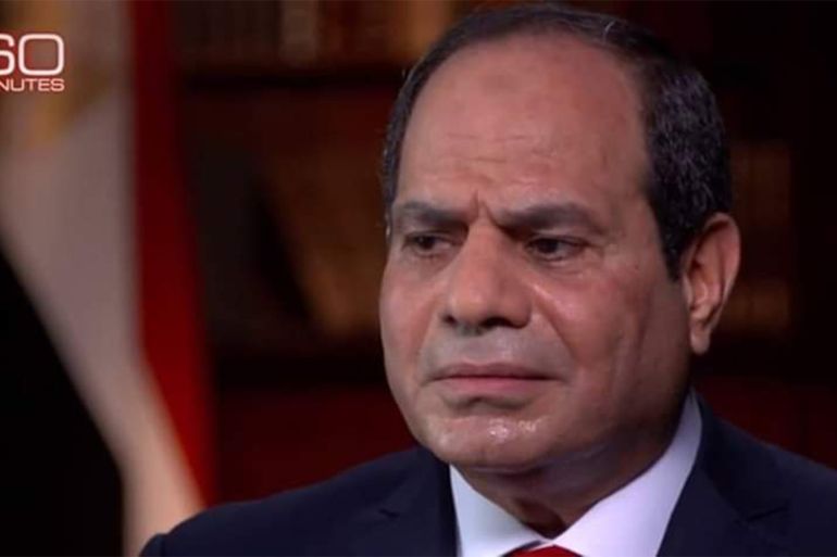 الرئيس المصري خلال مقابلة مع برنامج 60 دقيقة الأميركي