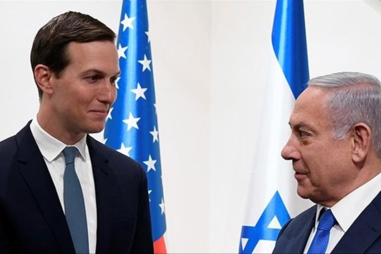 Israeli Prime Minister Banjamin Netanyahu shakes hands with US presidential adviser Jared Kushner during his visit to Jerusalem on May 30, 2019 [File: AFP]