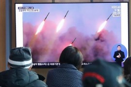 North Korea carried out another launch of projectiles on Monday, a week after a similar exercise [Ahn Young-joon/AP Photo]