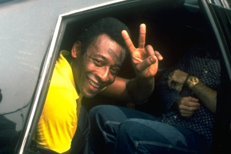 1980: Pele of Brazil steps out of a limousine.  Mandatory Credit: Allsport UK /Allsport